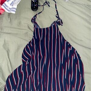 Striped High Neck Tank Top